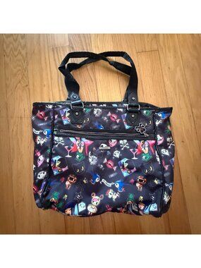 TOKI DOKI Black Jujube Medium size Zippered Tote Bag